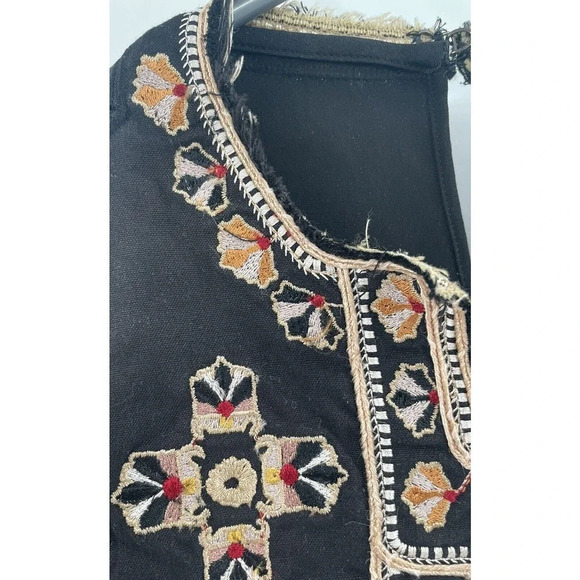 Isabel Marant Silk Mini Dress Black Embroidered Long Sleeve size EU 38 US Small - Picture 14 of 16